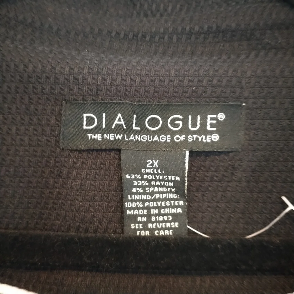 Dialogue QVC Black Woven Women's Blazer Jacket 2X - Picture 12 of 15